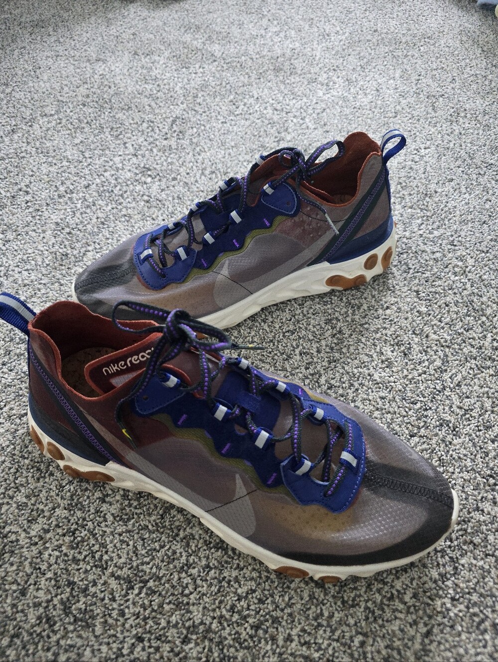 Nike React Element 87 Dusty Peach Atmosphere Grey AQ1090-200 Size 13